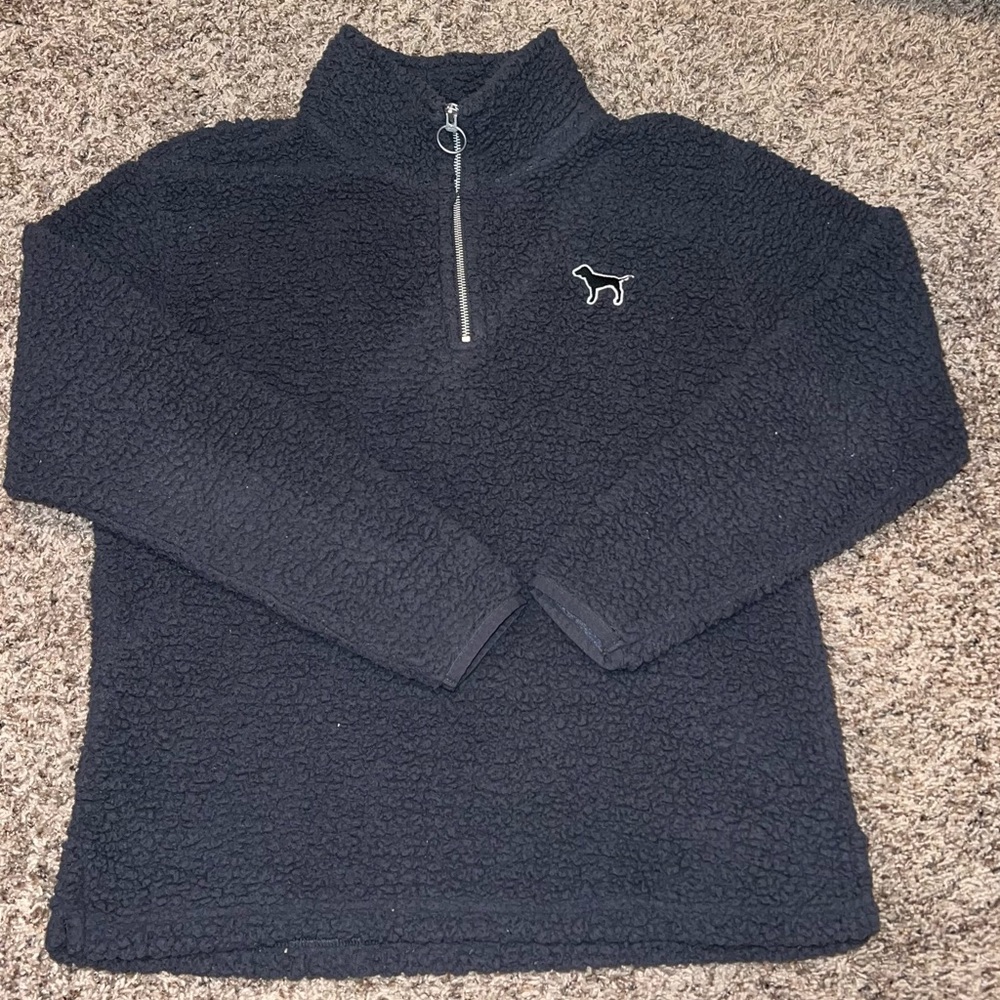 Victoria’s Secret PINK Grey Sherpa Half-Zip US S